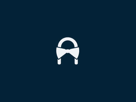 LETTER A LOGO DESIGN WITH BOW TIE ICON FOR ILLUSTRATION USEのイラスト素材