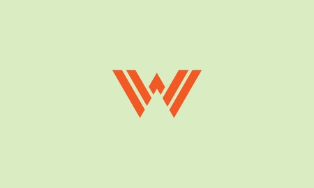 LETTER W LOGO DESIGN WITH NEGATIVE SPACE EFFECTのイラスト素材