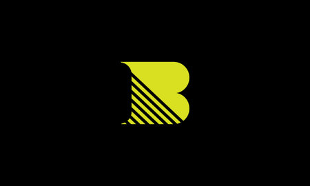 LETTER B LOGO DESIGN WITH NEGATIVE SPACE EFFECTのイラスト素材