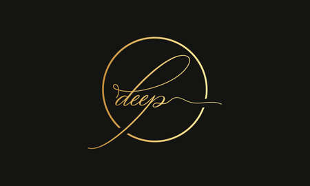 LETTER DEEP SIGNATURE LOGO DESIGN FOR ILLUSTRATION USEのイラスト素材