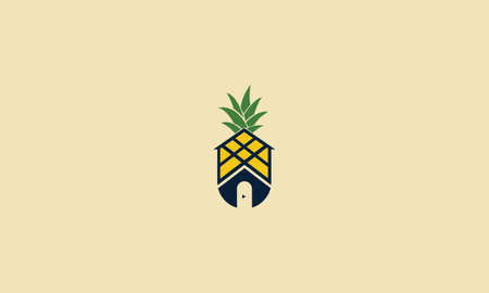 PINEAPPLE REAL ESTATE LOGO DESIGN FOR ILLUSTRATION USEのイラスト素材