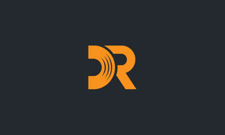 Letter DR logo design with negative space effect  for illustration useのイラスト素材