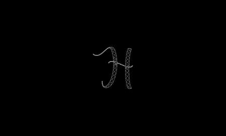 letter h crossline logo design with negative space effect for illustration useのイラスト素材