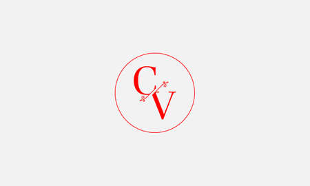 LETTERS CV DESIGN WITH NEGATIVE SPACE EFFECT FOR ILLUSTRATION USEのイラスト素材