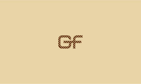 LETTERS GF LOGO DESIGN WITH NEGATIVE SPACE EFFECT FOR ILLUSTRATION USEのイラスト素材
