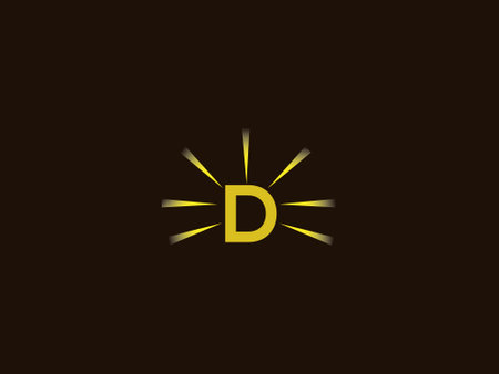LETTER D SHINING LOGO DESIGN WITH NEGATIVE SPACE EFFECT FOR ILLUSTRATION USEのイラスト素材