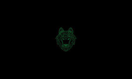 WOLF LOGO IN CROSS LINES EFFECT OR MANDALA ART FOR ILLUSTRATION OR LOGO DESIGN USEのイラスト素材