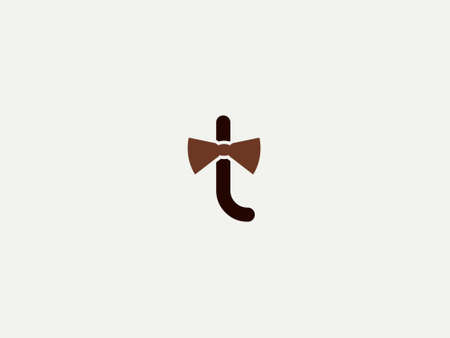 LETTER T LOGO WITH BOW ICON FOR ILLUSTRATION USEのイラスト素材