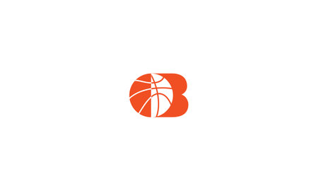 LETTER B LOGO WITH BASKETBALL ICON FOR ILLUSTRATION USEのイラスト素材