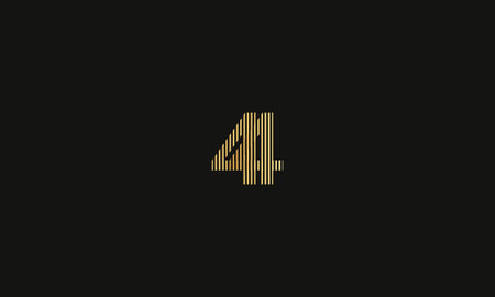 NUMBER 44 LOGO DESIGN WITH NEGATIVE SPACE EFFECT FOR ILLUSTRATION USE