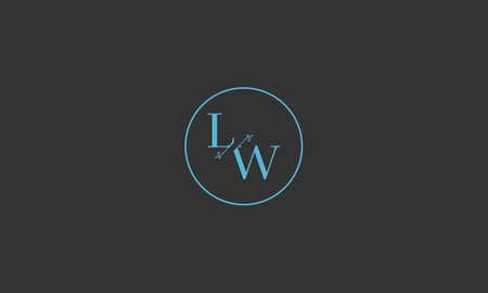 LETTERS LW LOGO DESIGN WITH NEGATIVE SPACE EFFECT FOR ILLUSTRATION USEのイラスト素材