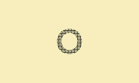 Letter O logo design with negative space effect for illustration useのイラスト素材
