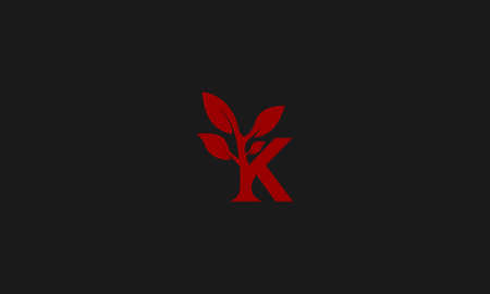 LETTER K LOGO WITH LEAF ICON FOR ILLUSTRATION USEのイラスト素材