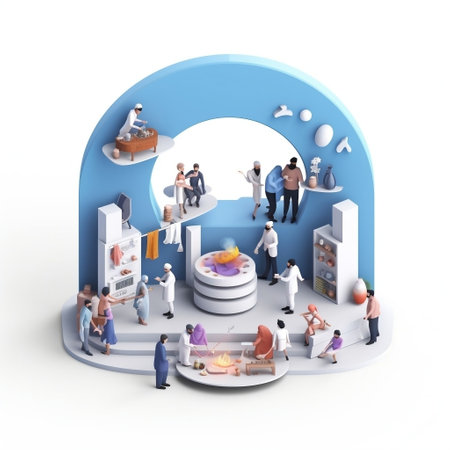 3d illustration of business people working in the office. Teamwork conceptの素材