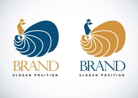 Peacocks vector logo design. Creative concept logotype for your company.のイラスト素材