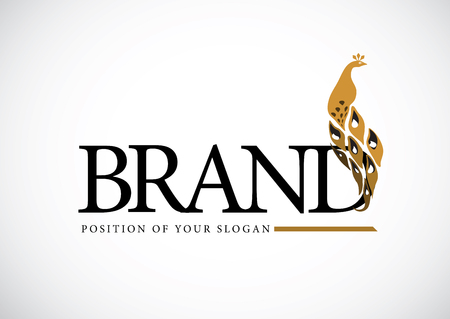 Peacocks vector logo design. Creative concept logotype for your company.のイラスト素材