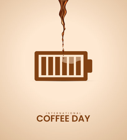 Coffee day design over beige background, vector illustration.のイラスト素材
