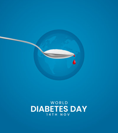 World Diabetes Day Vector Illustration. Suitable for greeting card, poster and bannerのイラスト素材