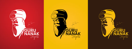 Guru Nanak Jayanti. Happy Guru Nanak Jayanti. Creative ads for social media.のイラスト素材