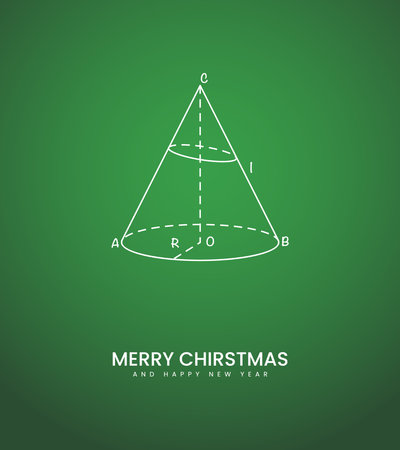 Merry Christmas and Happy New Year greeting card with triangle. Vector illustrationのイラスト素材