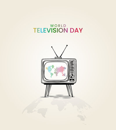 World Television Day Vector Illustration. Suitable for greeting cards, posters, and banners.のイラスト素材