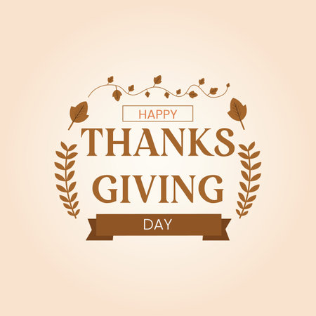 Thanksgiving typography poster, Thanksgiving on textured background for postcard, Thanksgiving icon. Happy Thanksgiving creative social media post.のイラスト素材