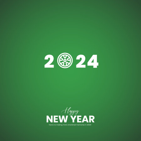 Happy New Year 2024. New Year creative design for social media ads. 2024 New Yearのイラスト素材