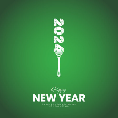 New year design over green background, vector illustration eps10.のイラスト素材