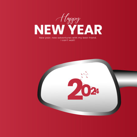 Happy New Year 2024. New Year creative design for social media ads. 2024 New Year. Creative new yearのイラスト素材