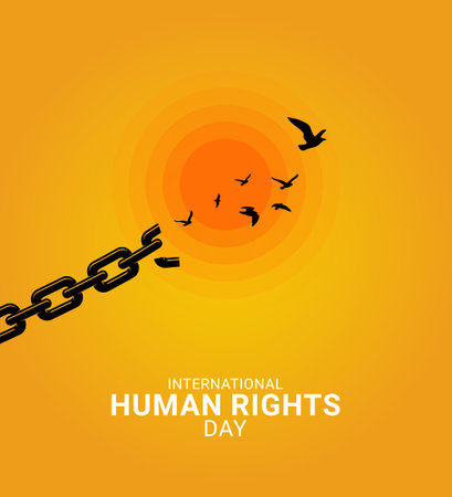 10 December, Human Rights Day, barbed wire with hands concept, suitable design for banner, poster, vector illustrationのイラスト素材