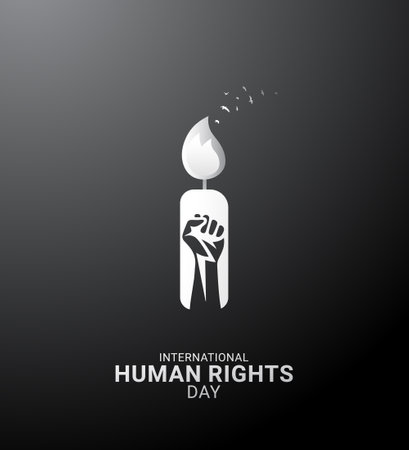 10 December, Human Rights Day, barbed wire with hands concept, suitable design for banner, poster, vector illustrationのイラスト素材