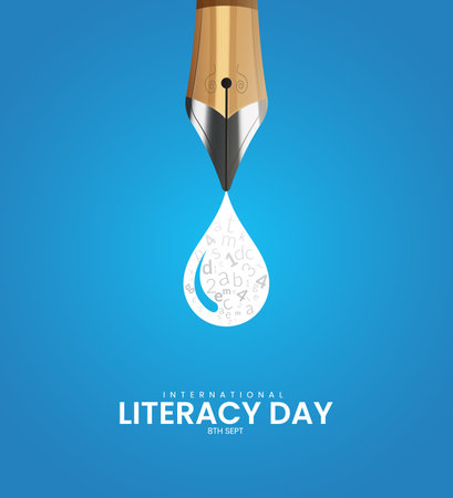 International Literacy day, Literacy day creative workのイラスト素材