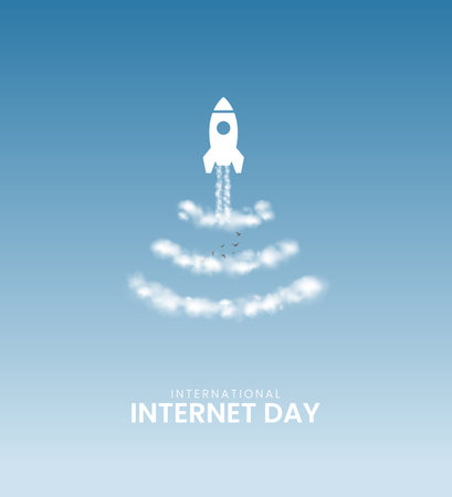 International Internet day. An Internet World, 3D illustrationのイラスト素材