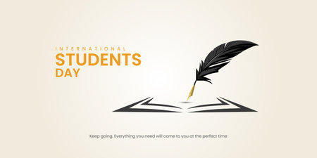 International Students Day. World Students Day creative design for banner, poster, and 3D Illustration.のイラスト素材