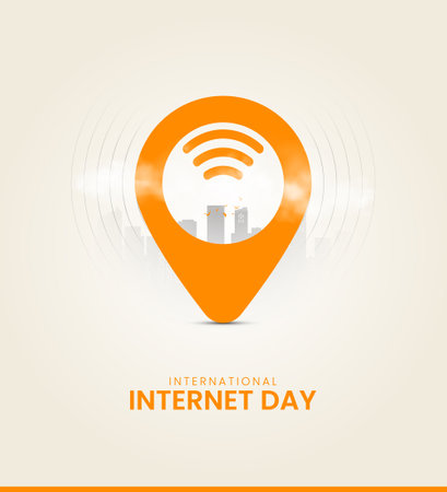 International Internet day. An Internet World, 3D illustrationのイラスト素材