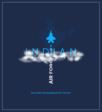 Indian air force day. Air force day creative design for banner, poster 3D Illustration.のイラスト素材