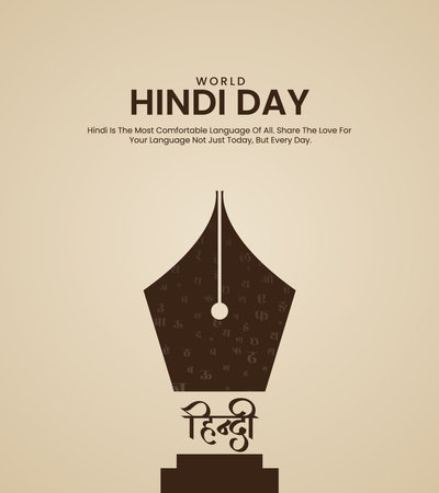 Indian Hindi Diwas. Creative Hindi Diwas social media ads.のイラスト素材