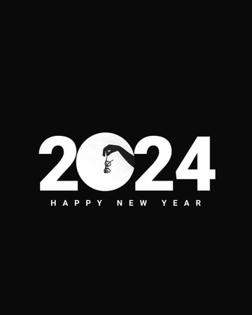 New year 2024. New Year Creative Design. Creative New year 2024 design for social media ads.の写真素材