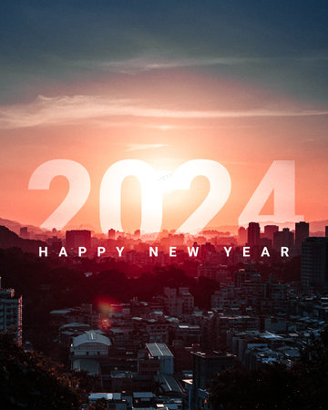 New year 2024. New Year Creative Design. Creative New year 2024 design for social media ads.