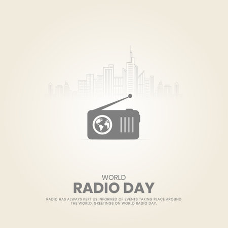 World Radio Day. Radio Day Creative design for social media poster.のイラスト素材