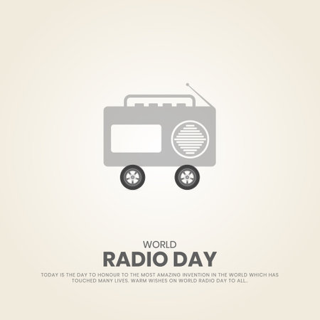 World Radio Day. Radio Day Creative design for social media poster.のイラスト素材