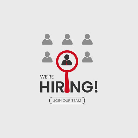 Hiring recruitment open vacancy design , We are hiring join to team announcement creative design. 3D Illustrationのイラスト素材