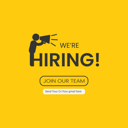 Hiring recruitment open vacancy design , We are hiring join to team announcement creative design. 3D Illustrationのイラスト素材