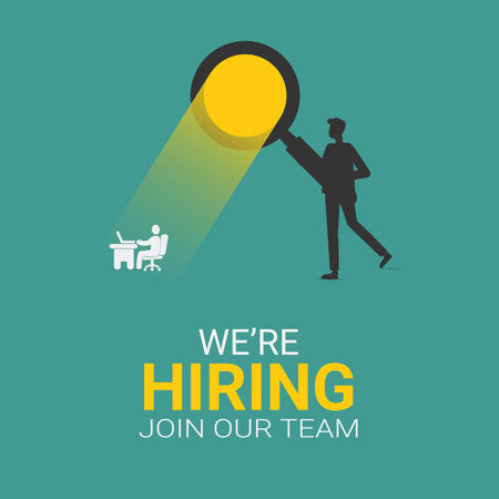 Hiring recruitment open vacancy design , We are hiring join to team announcement creative design. 3D Illustrationのイラスト素材