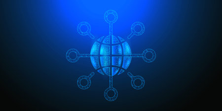 Abstract grow symbol digital transformation Background. Polygonal backgroundのイラスト素材