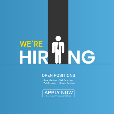 Hiring recruitment open vacancy design , We are hiring join to team announcement creative design. 3D Illustrationのイラスト素材