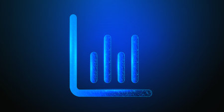 Abstract grow symbol digital transformation Background. Polygonal icon.