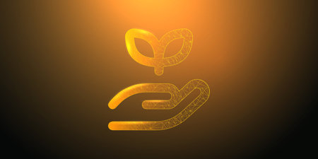 Abstract grow symbol digital transformation Background. Polygonal icon.のイラスト素材