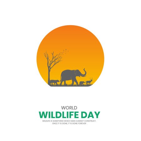 World wildlife day. Wildlife day creative design for social media poster.のイラスト素材