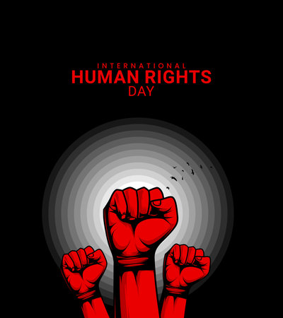 Human Rights Day. Creative Human Right day design for social media post.のイラスト素材